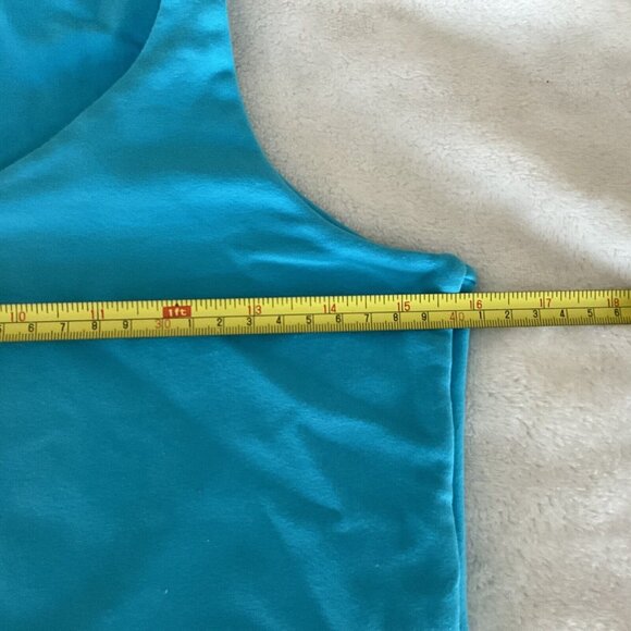 Margarita Supplex Tank Top Size 2 Stretch Comfort Yoga Women’s Turquoise Blue - Picture 5 of 10